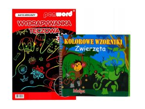 WYDRAPYWANKA TĘCZOWA A4 A'10 + 2 RYCLE + WZORNIK