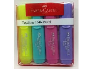 ZAKREŚLACZ FABER CASTELL 1546 KPL.4 KOLORY PASTELOWE