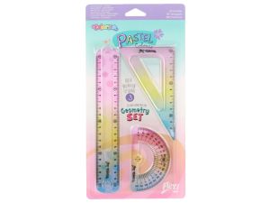 ZESTAW GEOMETRYCZNY 3 ELEM. TĘCZA PASTEL COLORINO
