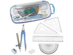 ZESTAW GEOMETRYCZNY 8 ELEM. W KASETCE PASTELOWY