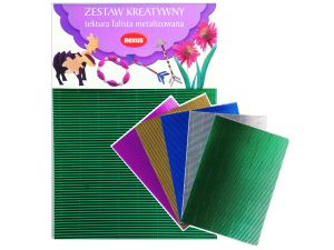 ZESTAW KREATYWNY A4 5 ARK TEKTURA FALISTA METALIZ