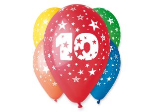 BALON 12 Z NADRUKIEM ''10'' PASTEL MIC A'5