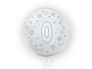 BALON 45CM CYFRA 0 GWIAZDKI NIEBIESKI TB3633 TUBAN