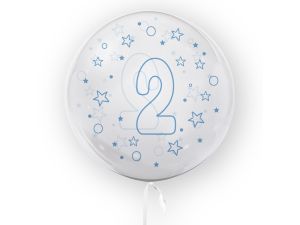 BALON 45CM CYFRA 2 GWIAZDKI NIEBIESKI TB3635 TUBAN