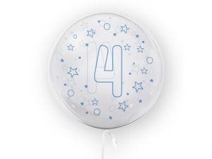 BALON 45CM CYFRA 4 GWIAZDKI NIEBIESKI TB3636 TUBAN