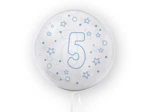 BALON 45CM CYFRA 5 GWIAZDKI NIEBIESKI TB3638 TUBAN