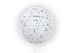 BALON 45CM CYFRA 7 GWIAZDKI NIEBIESKI TB3640 TUBAN