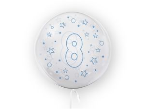 BALON 45CM CYFRA 8 GWIAZDKI NIEBIESKI TB3641 TUBAN