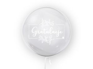 BALON 45CM GRATULACJE BIAŁY  TU3712 TUBAN