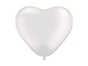 BALON CR PASTEL SERCE BEZ NADRUKU  BIAŁY  50  SZT
