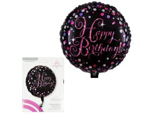 BALON FOLIOWY 18 CALI PINK CELEBRATION HBD 43CM