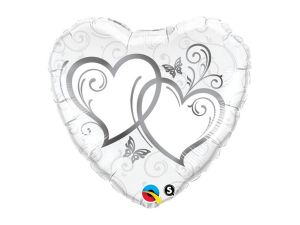 BALON FOLIOWY 18" QL HRT SPLECIONE SERCA SREBRNE