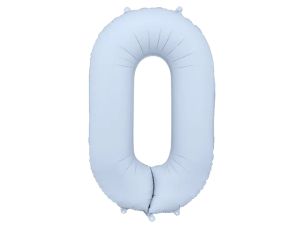 BALON FOLIOWY CYFRA "0" 86CM MGLISTY NIEBIESKI PAR