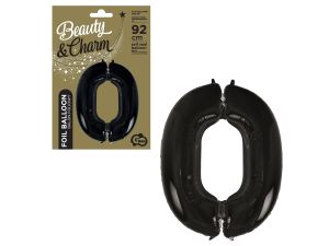 BALON FOLIOWY CYFRA 0 CZARNA 92CM GODAN