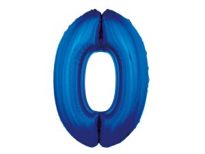 BALON FOLIOWY CYFRA 0 NIEBIESKA 92CM GODAN