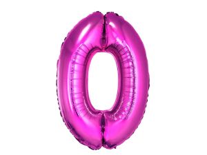BALON FOLIOWY CYFRA 0 RÓŻOWA 92CM GODAN