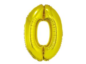 BALON FOLIOWY CYFRA 0 ZŁOTA 92CM GODAN