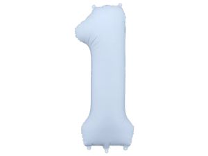 BALON FOLIOWY CYFRA "1" 86CM MGLISTY NIEBIESKI PAR