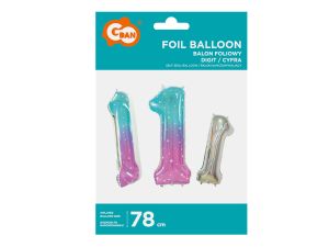 BALON FOLIOWY CYFRA 1 KOSMOS 78CM GODAN