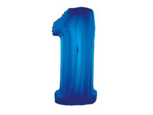 BALON FOLIOWY CYFRA 1 NIEBIESKA 92CM GODAN