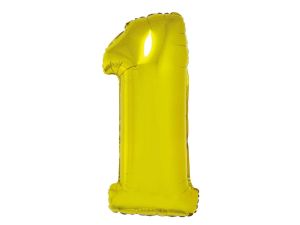 BALON FOLIOWY CYFRA 1 ZŁOTA 92CM GODAN