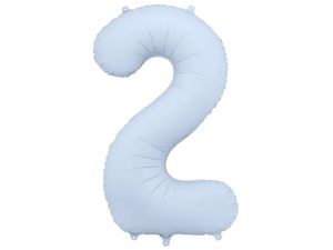 BALON FOLIOWY CYFRA "2" 86CM MGLISTY NIEBIESKI PAR