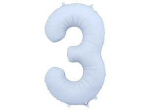 BALON FOLIOWY CYFRA "3" 86CM MGLISTY NIEBIESKI PAR