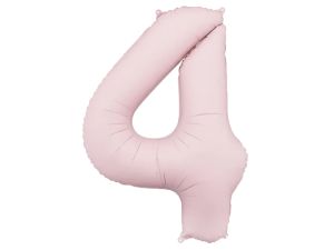 BALON FOLIOWY CYFRA "4" 86CM J. RÓŻOWY PARTYDECO