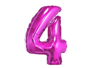 BALON FOLIOWY CYFRA 4 RÓŻOWA 92CM GODAN