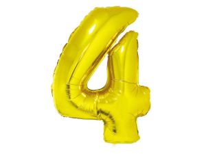BALON FOLIOWY CYFRA 4 ZŁOTA 92CM GODAN