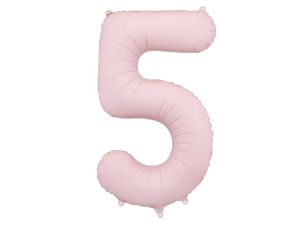 BALON FOLIOWY CYFRA "5" 86CM J. RÓŻOWY PARTYDECO