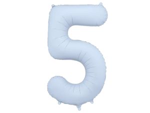 BALON FOLIOWY CYFRA "5" 86CM MGLISTY NIEBIESKI PAR