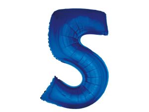 BALON FOLIOWY CYFRA 5 NIEBIESKA 92CM GODAN