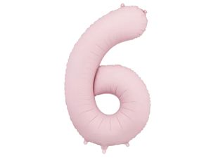 BALON FOLIOWY CYFRA "6" 86CM J. RÓŻOWY PARTYDECO
