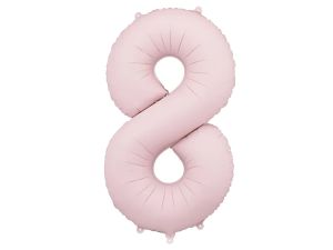 BALON FOLIOWY CYFRA "8" 86CM J. RÓŻOWY PARTYDECO