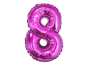BALON FOLIOWY CYFRA 8 RÓŻOWA 92CM GODAN