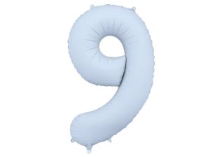 BALON FOLIOWY CYFRA "9" 86CM MGLISTY NIEBIESKI PAR