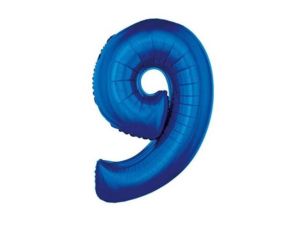 BALON FOLIOWY CYFRA 9 NIEBIESKA 92CM GODAN