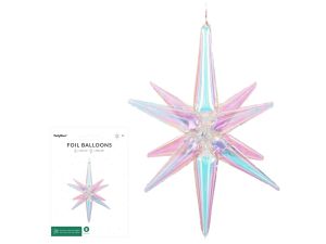 BALON FOLIOWY GWIAZDA 3D 70CM OPALIZUJĄCY PARTYDEC
