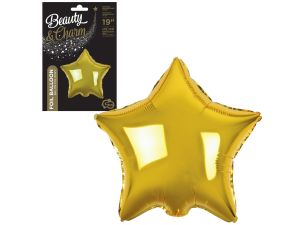 BALON FOLIOWY "GWIAZDA" ZŁOTA 19" GODAN