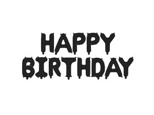 BALON FOLIOWY HAPPY BIRTHDAY 340X35CM CZARNY