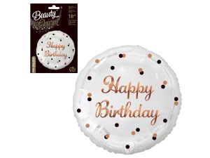 BALON FOLIOWY HAPPY BIRTHDAY BIAŁY 18" GODAN