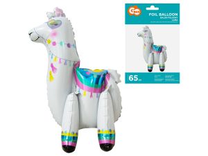 BALON FOLIOWY LAMA 65CM BIAŁA STOJĄCA