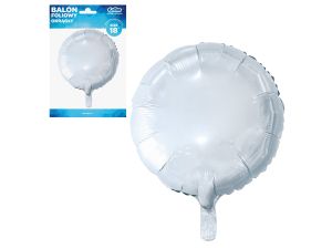 BALON FOLIOWY OKRĄGŁY BIAŁY 18'' GODAN