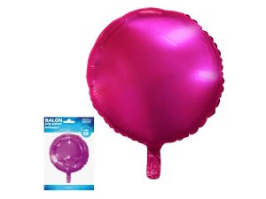 BALON FOLIOWY OKRĄGŁY CIEMNORÓŻOWY 18'' GODAN