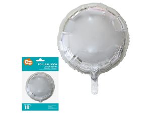 BALON FOLIOWY OKRĄGŁY SREBRNY 18''
