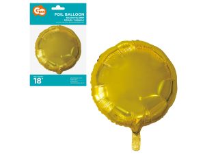BALON FOLIOWY OKRĄGŁY ZŁOTY 18''