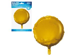 BALON FOLIOWY OKRĄGŁY ZŁOTY MATOWY 18''