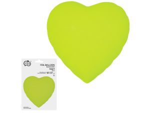 BALON FOLIOWY SERCE FLUOR ŻÓŁTY 18" GODAN