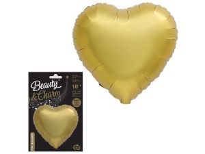 BALON FOLIOWY SERCE MATOWE ANTYCZNE ZŁOTO 18" 